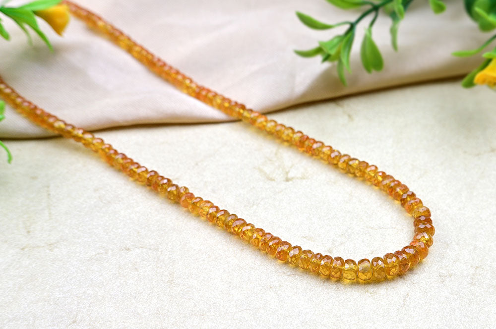 Yellow Sapphire Faceted Necklace-100.95 Carat