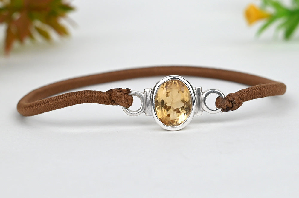 Yellow Citrine Bracelet In Pure Silver-3 to 4 carats