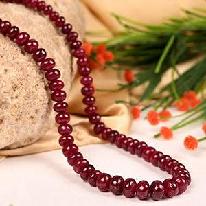 Ruby Button Shape Necklace - 289 Carats