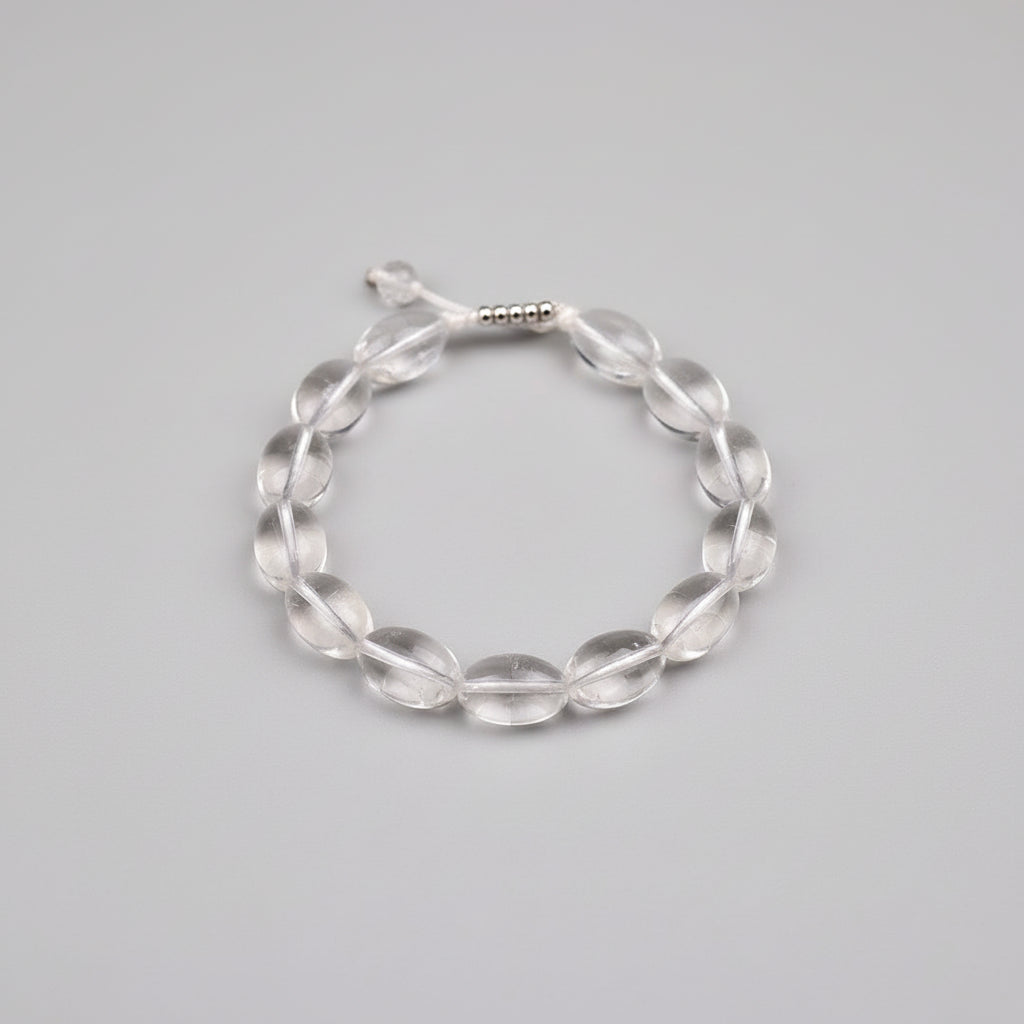 Oval Sphatik Bracelet With Adjustable Thread
