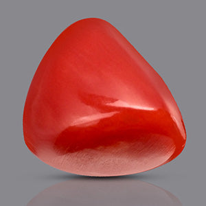 Red Italian Coral Triangular Stone - 4.40 Carats