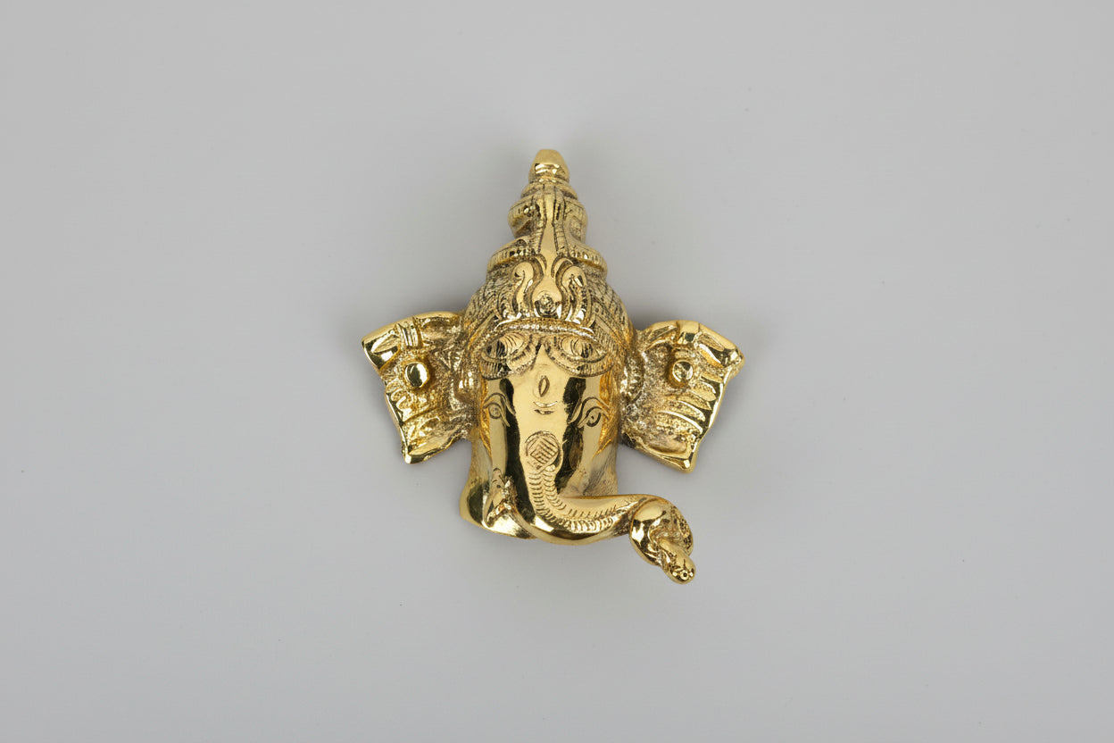 Ganesha Face in Brass - Wall Artifact - Small