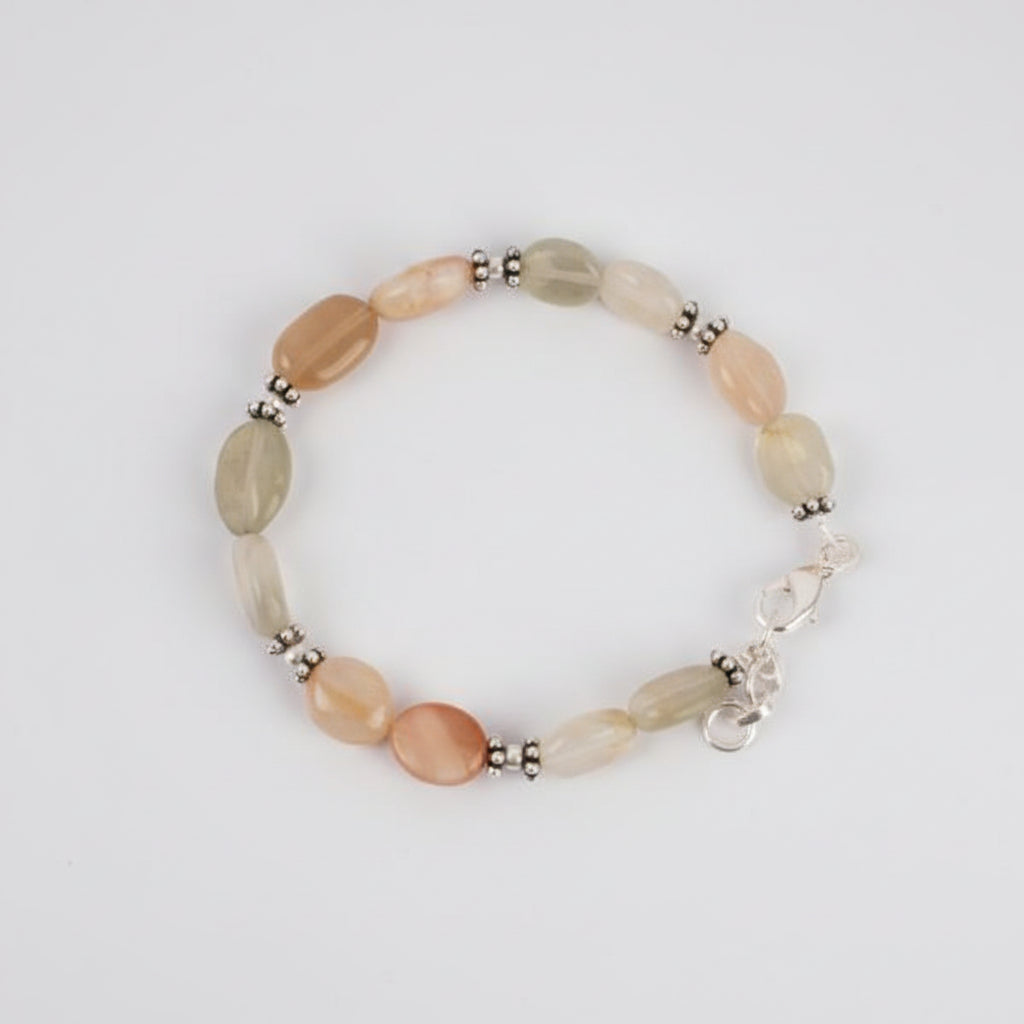 Moonstone Oval 9 mm Bracelet (Design II)