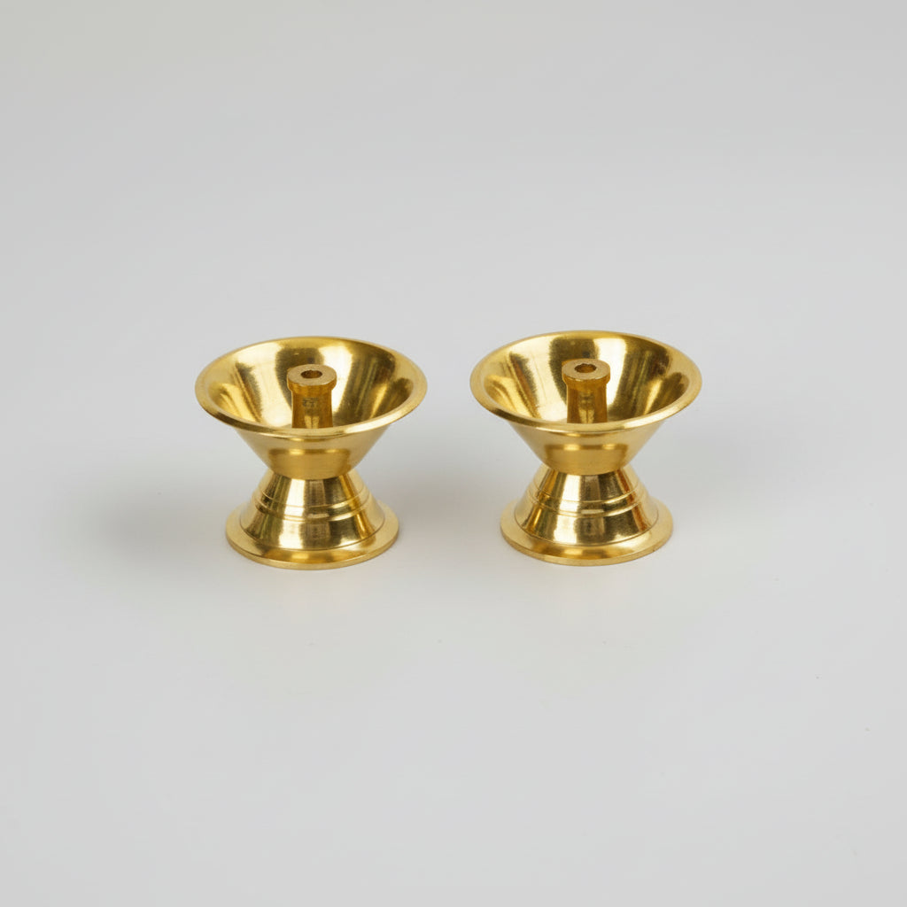 Oil Lamp In Brass (Set Of 2)