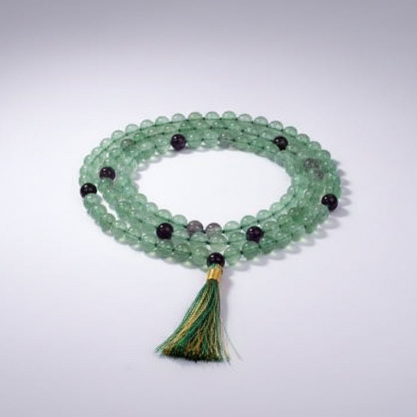Fluorite Round Mala (8 mm)-Without Knots