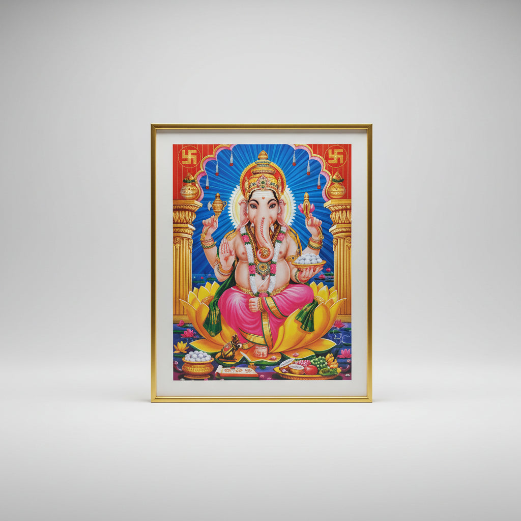 Lord Ganesh Photo Large I-With Frame II