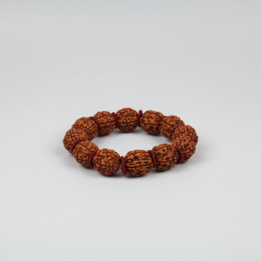 5 Mukhi Guru Bracelet in Woolen Spacers - 15 mm