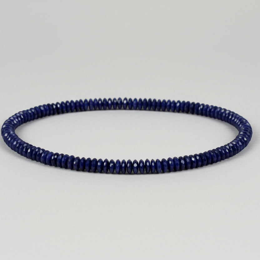 Blue Sapphire Necklace (Button Shaped)