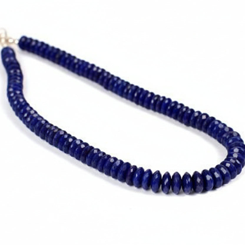 Blue Sapphire Necklace (Button Shaped)