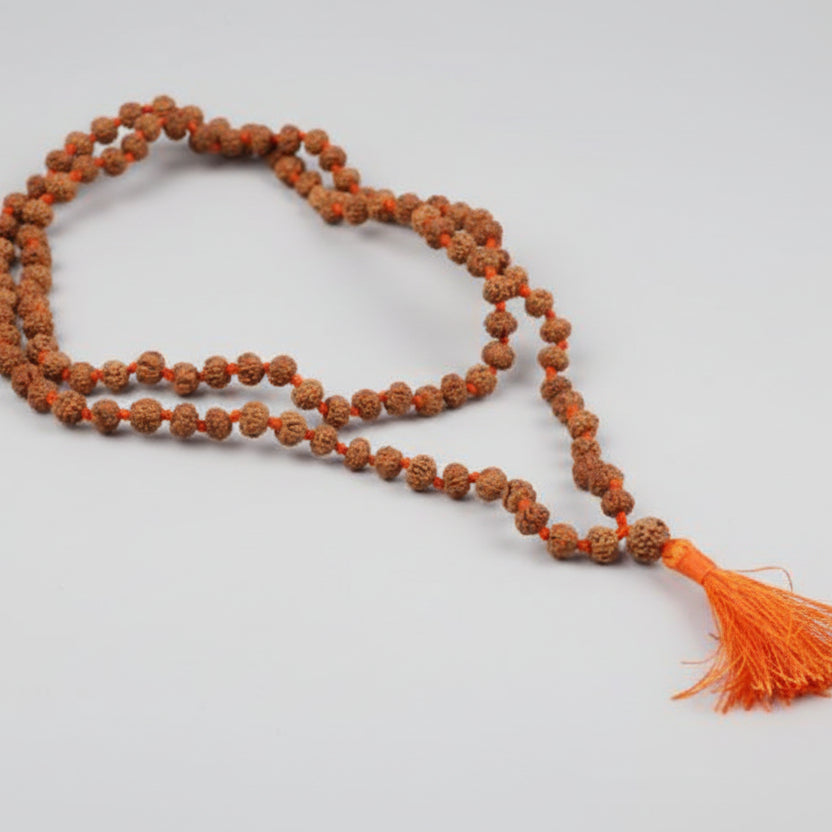 6 Mukhi Semi Chikna Mars Mala - 6 mm