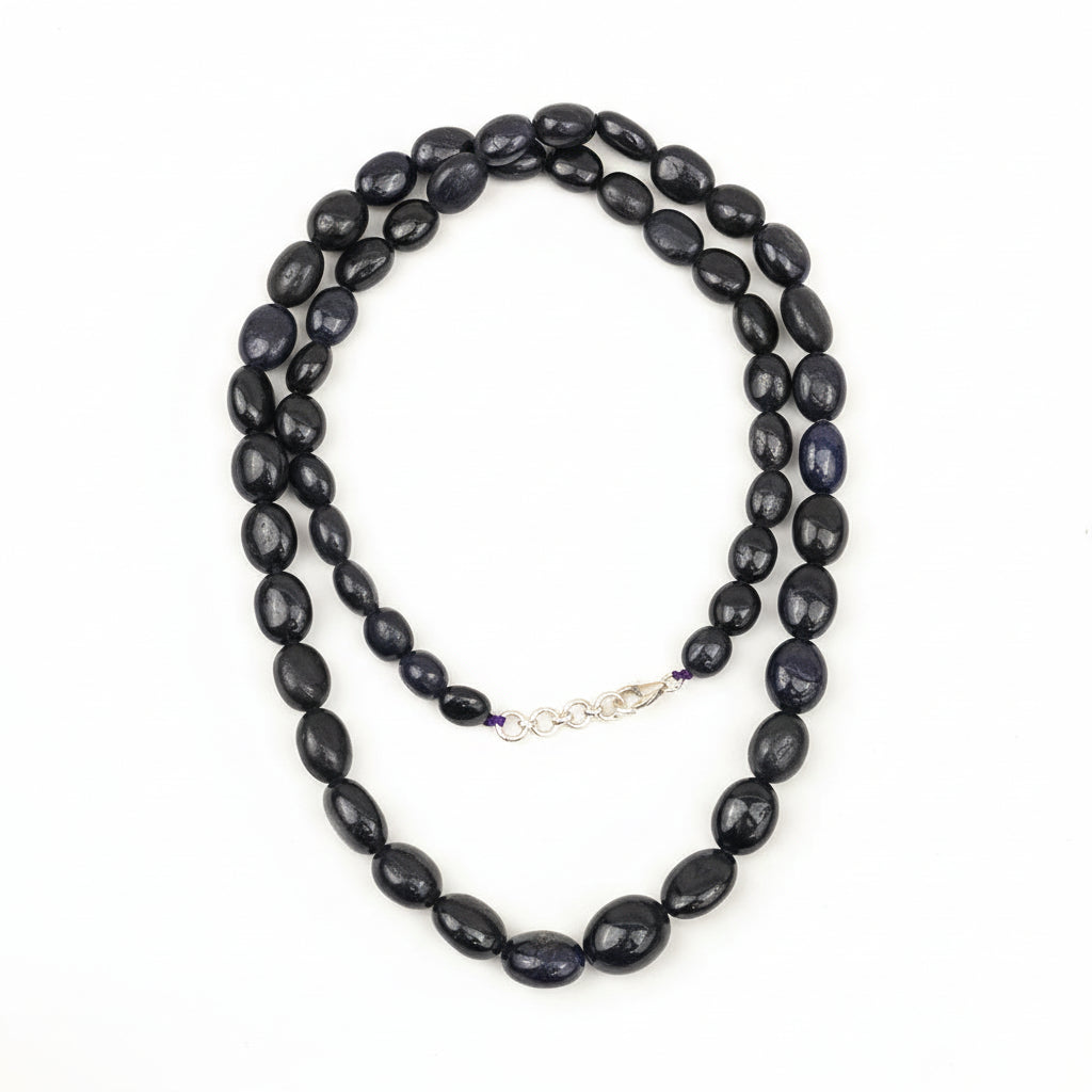 Blue Sapphire Oval Necklace
