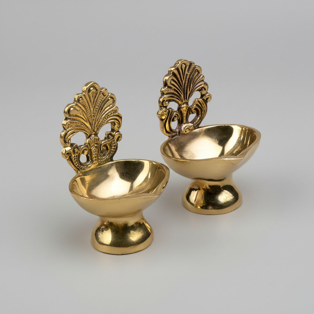 Designer Brass Diya Set of 2