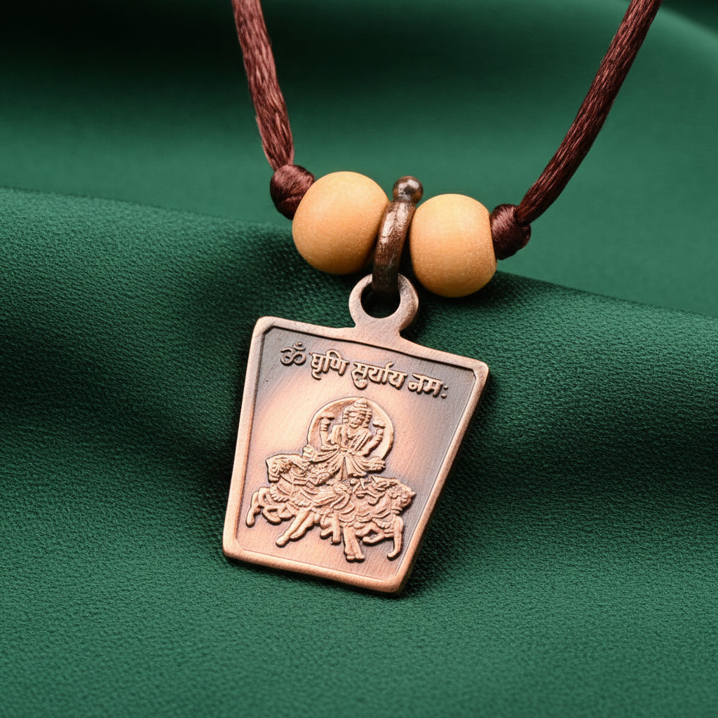 Surya Yantra Copper Locket-With Thread