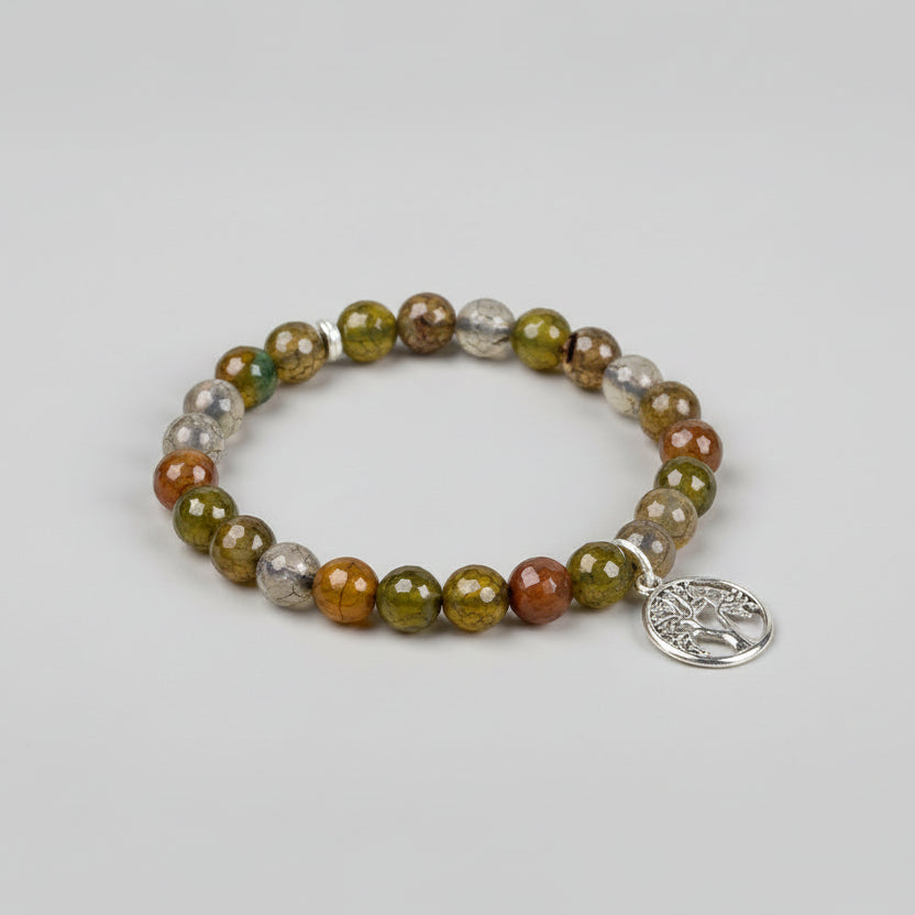 Yellow Jasper Faceted Beads Tree of Life Bracelet