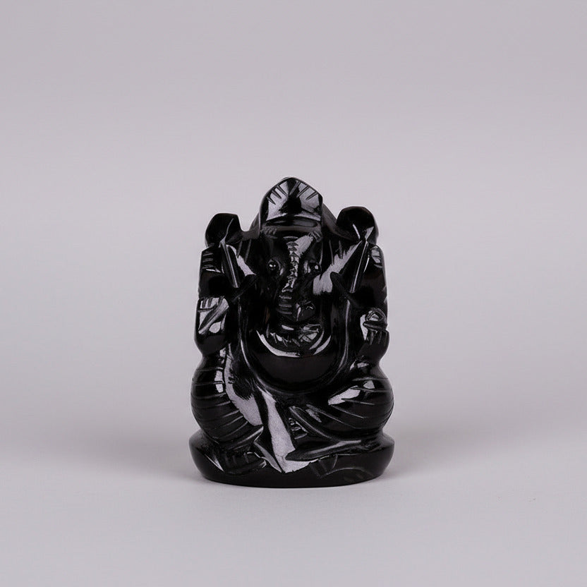 Black Agate Ganesh Idol - 183 gms