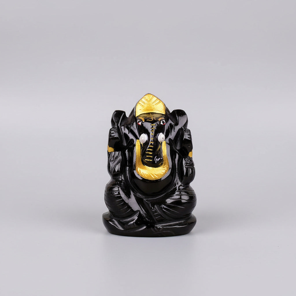 Black Agate Ganesh Idol - 145 gms