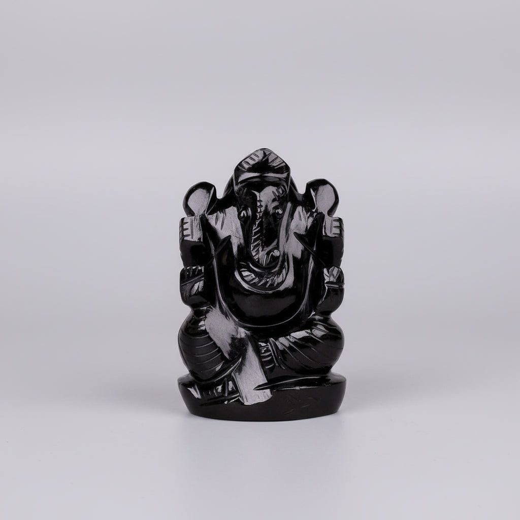 Black Agate Ganesh Idol - 220.59 gms