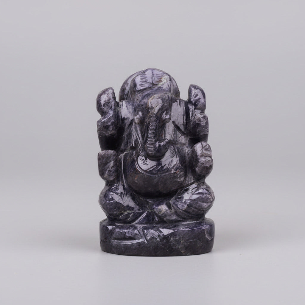 Blue Jade Ganesha Idol - 141 gms