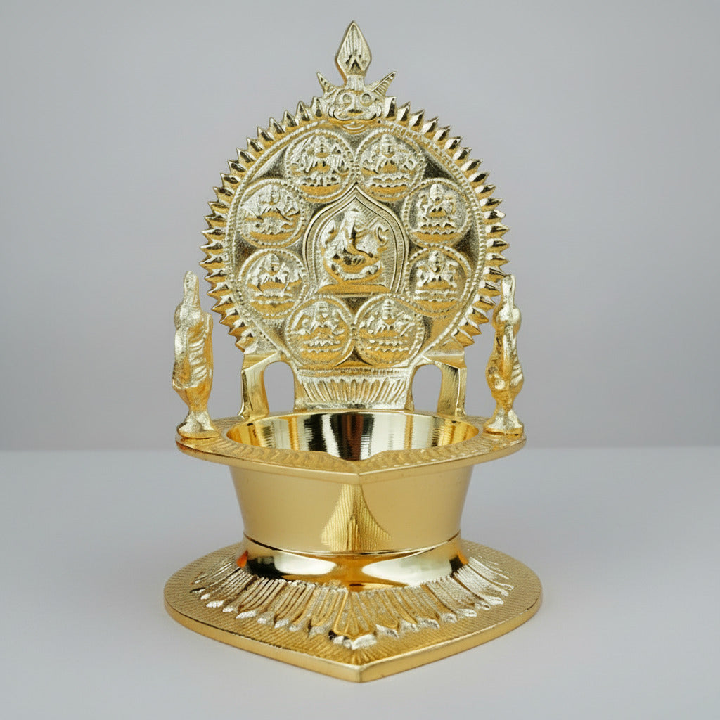 Brass Asthavinayak Ganesh Akhand Diya