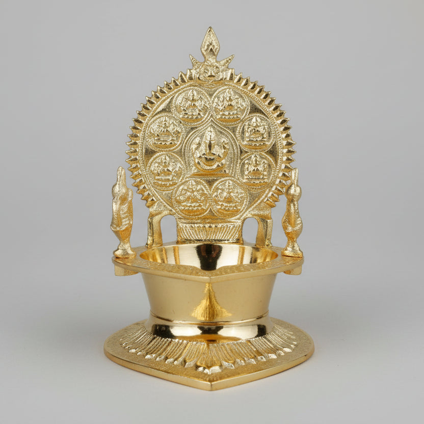 Brass Asthavinayak Ganesh Akhand Diya