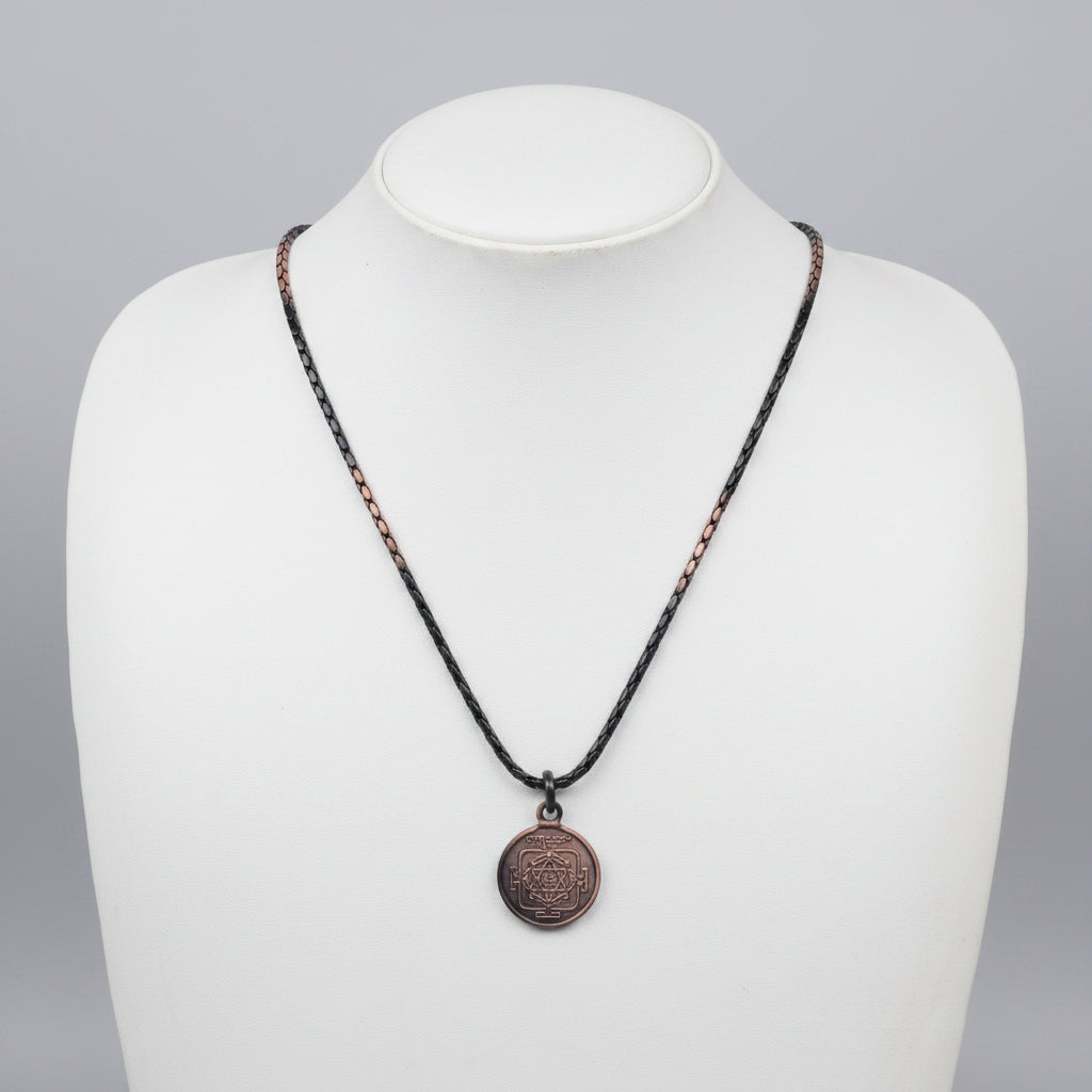 Ganesh Yantra Copper Locket-Small-With Copper Chain