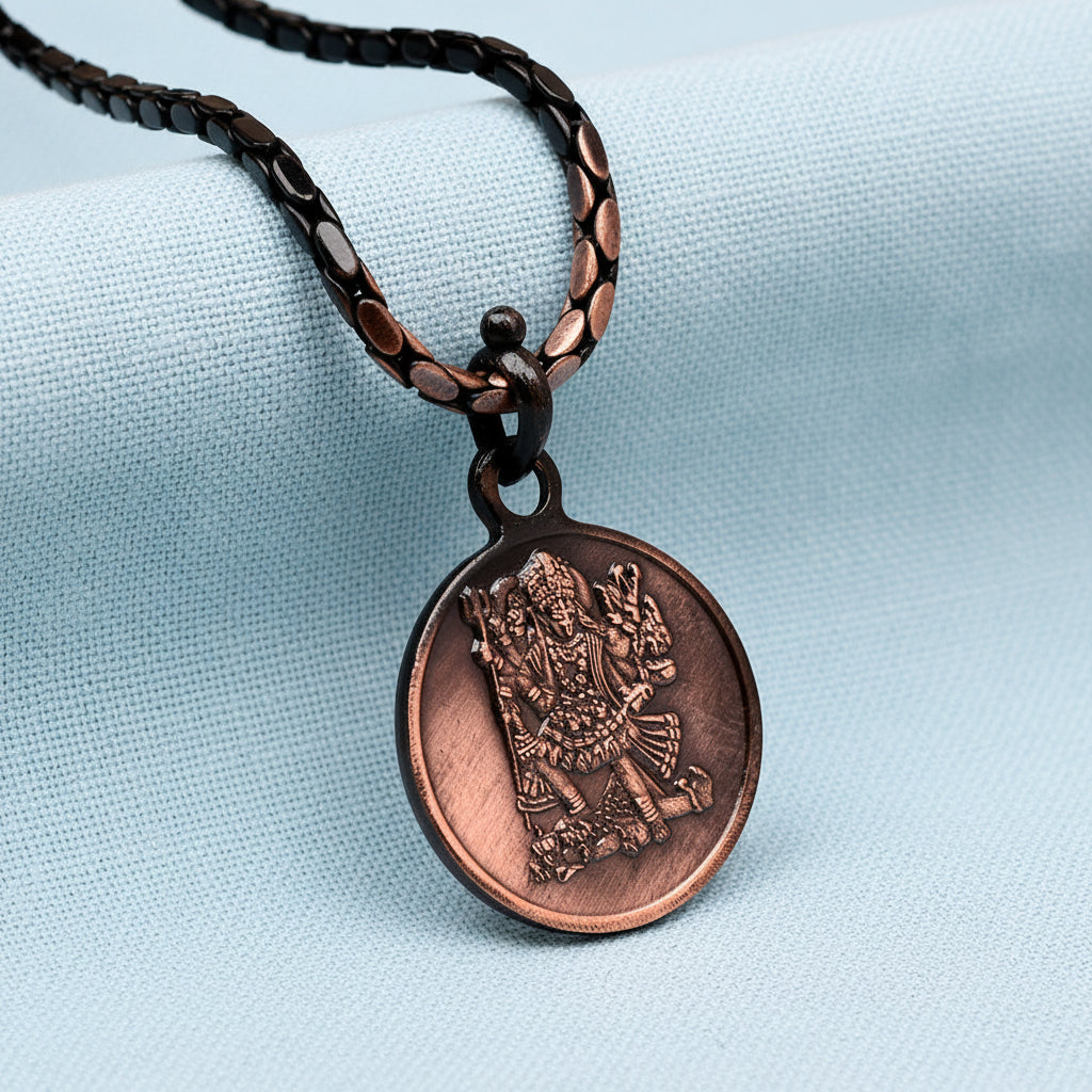 Mahakali Yantra Copper Locket-Small-With Copper Chain