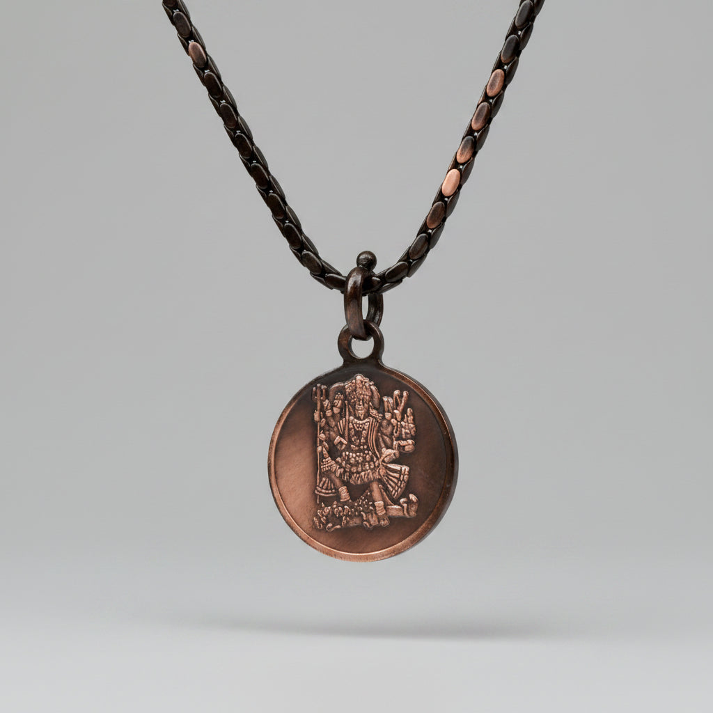Mahakali Yantra Copper Locket-Small-With Copper Chain