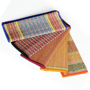 Kusha Grass Mat With Thread Work (36 X 36 Inches)-Blue