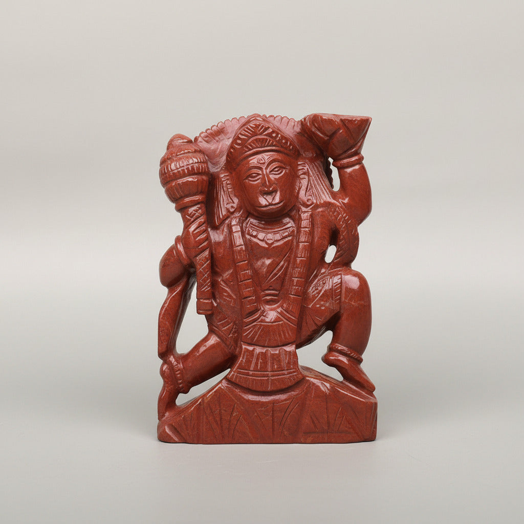Red Jasper Hanuman Idol - 1.061 Kgs