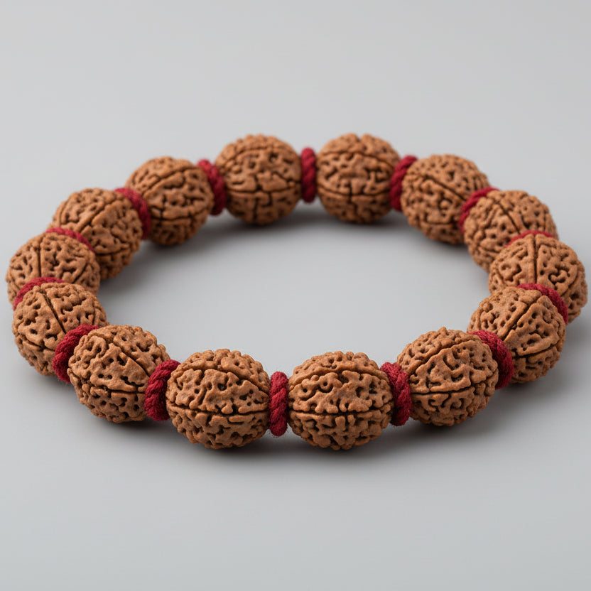 2 Mukhi Moon Bracelet-Silver Caps