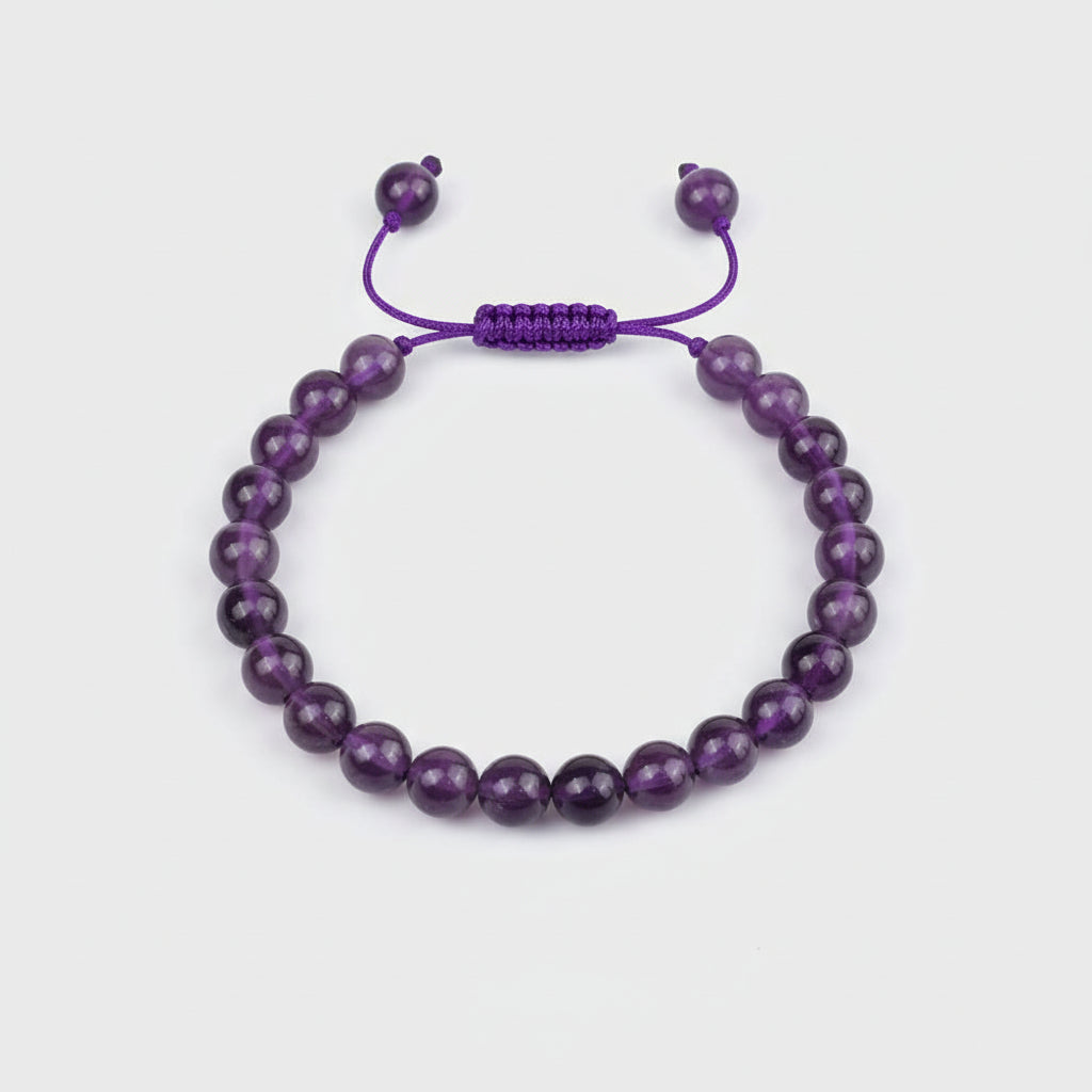 Amethyst Adjustable Thread Bracelet-10 mm