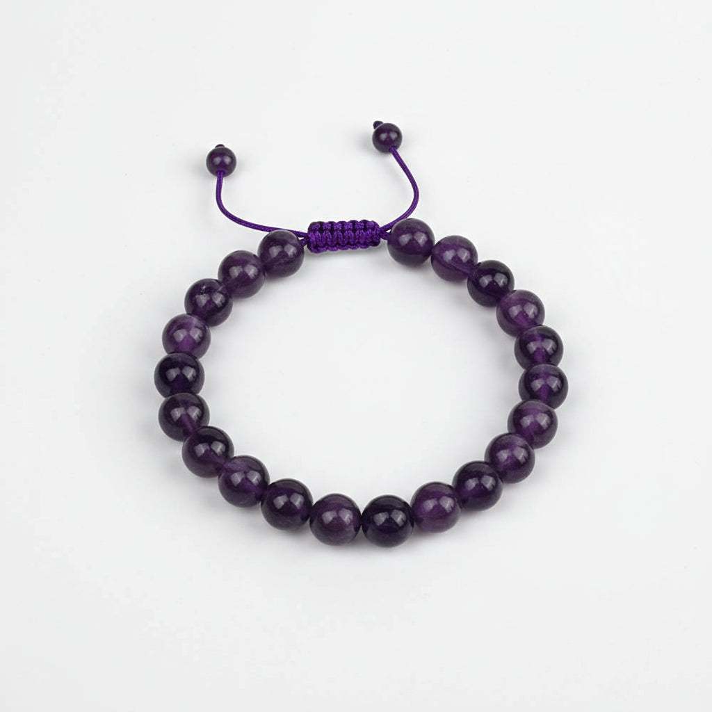 Amethyst Adjustable Thread Bracelet-10 mm