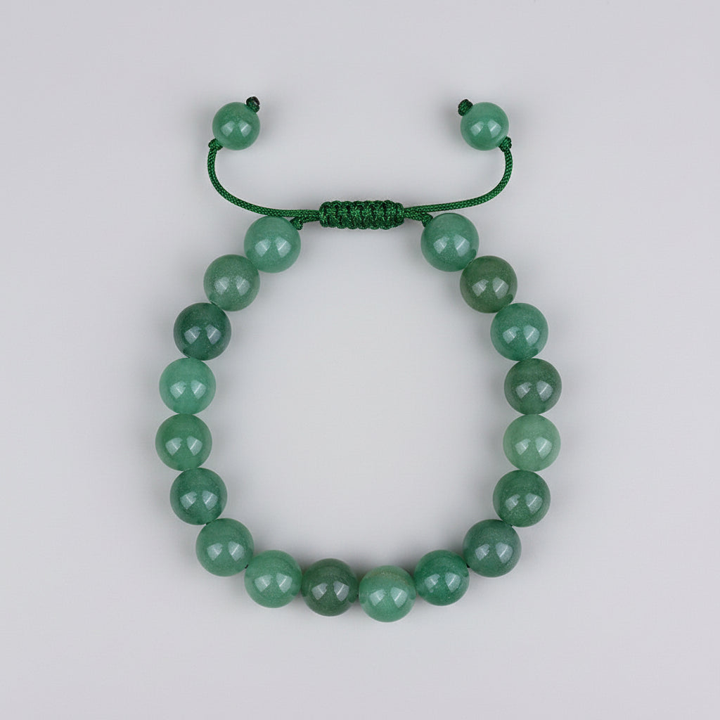 Green Aventurine Round Adjustable Bracelet-10 mm