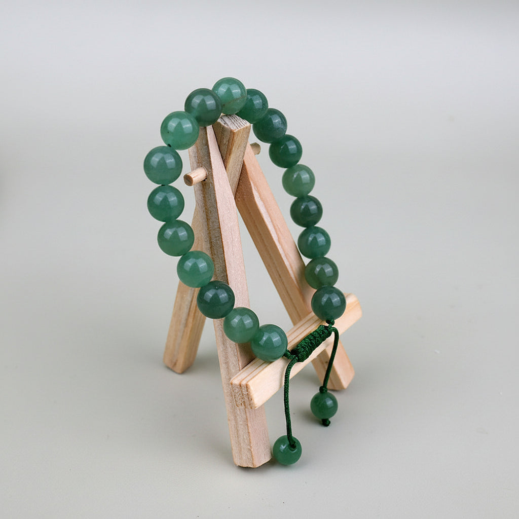 Green Aventurine Round Adjustable Bracelet-10 mm