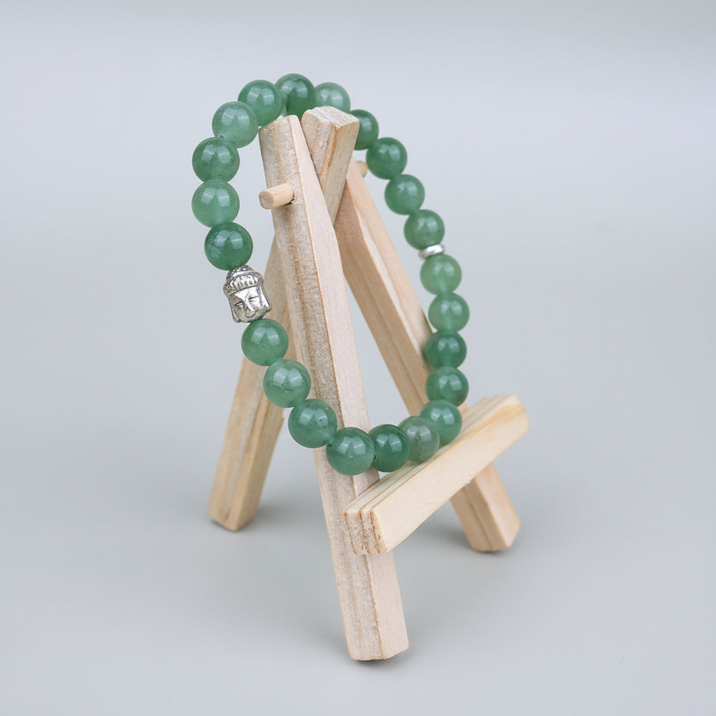 Green Aventurine Buddha Charm Bracelet-8 mm