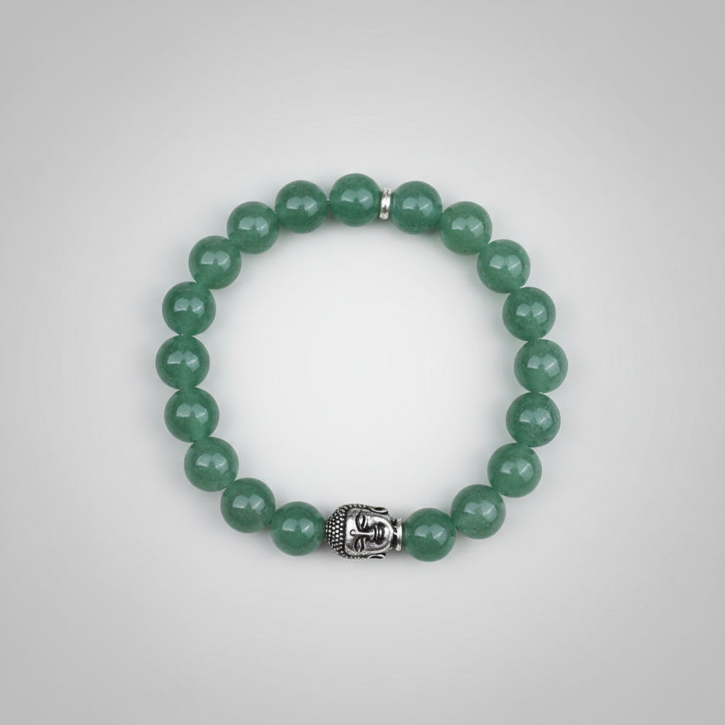 Green Aventurine Buddha Charm Bracelet-10 mm