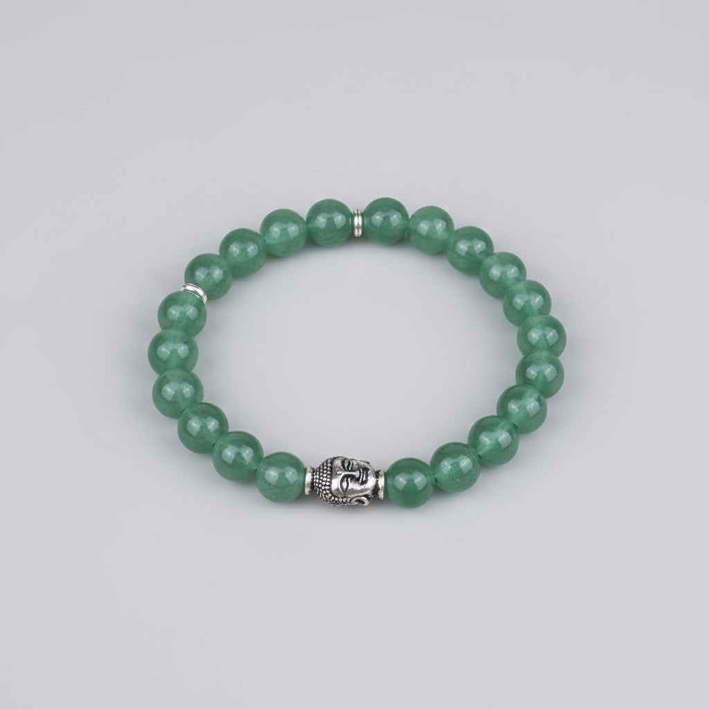 Green Aventurine Buddha Charm Bracelet-8 mm