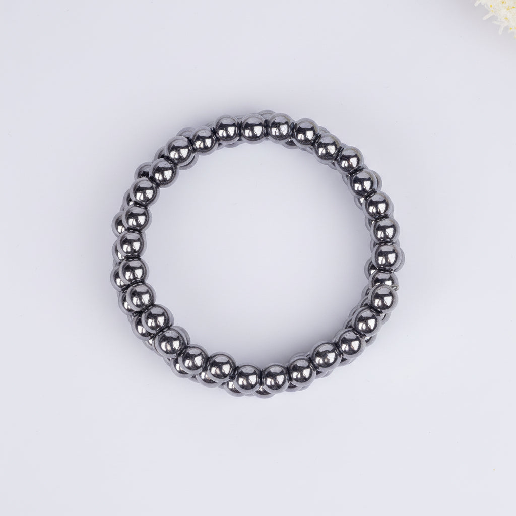 Hematite Spiral Stack Bracelet-8 mm