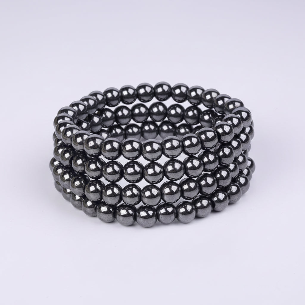 Hematite Spiral Stack Bracelet-8 mm