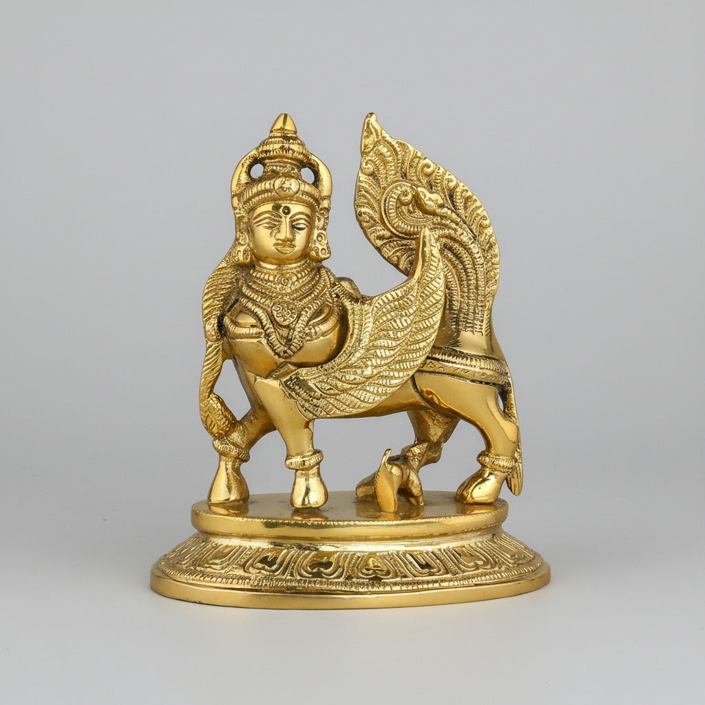 Kamdhenu Brass Idol-Gold Finish