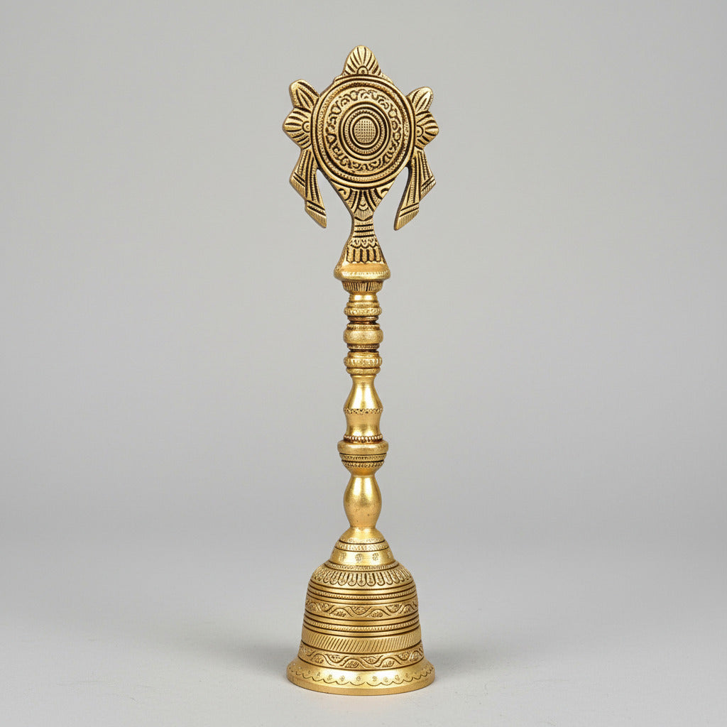 Brass Tirupati Shankh Chakra Puja Ghanti
