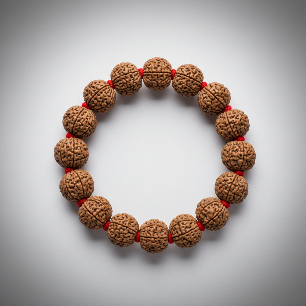 8 Mukhi Nepali Rudraksha Woolen Spacers Bracelet