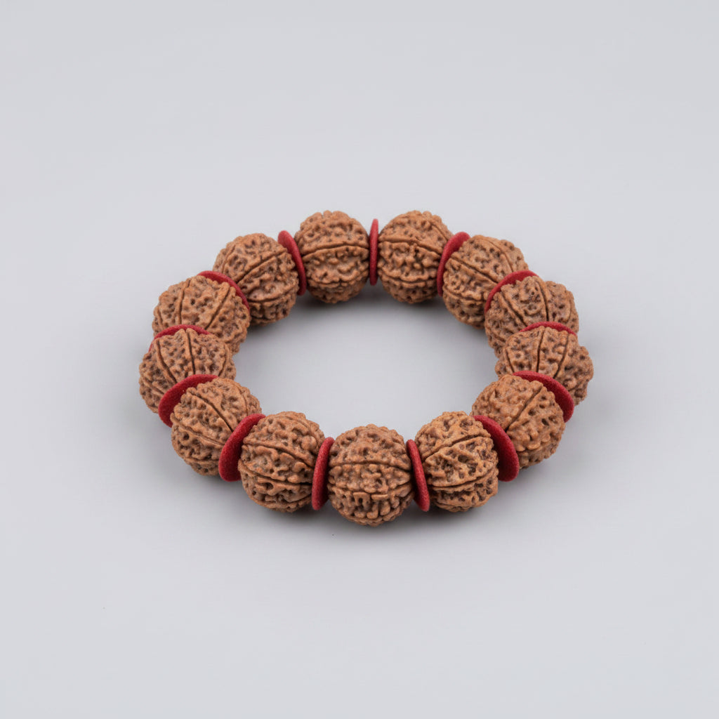 8 Mukhi Nepali Rudraksha Woolen Spacers Bracelet