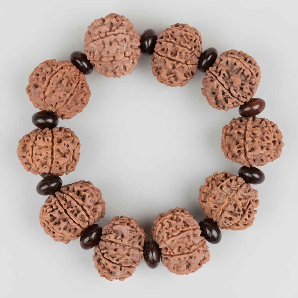 8 Mukhi Nepali Rudraksha x Red Sandalwood Bracelet