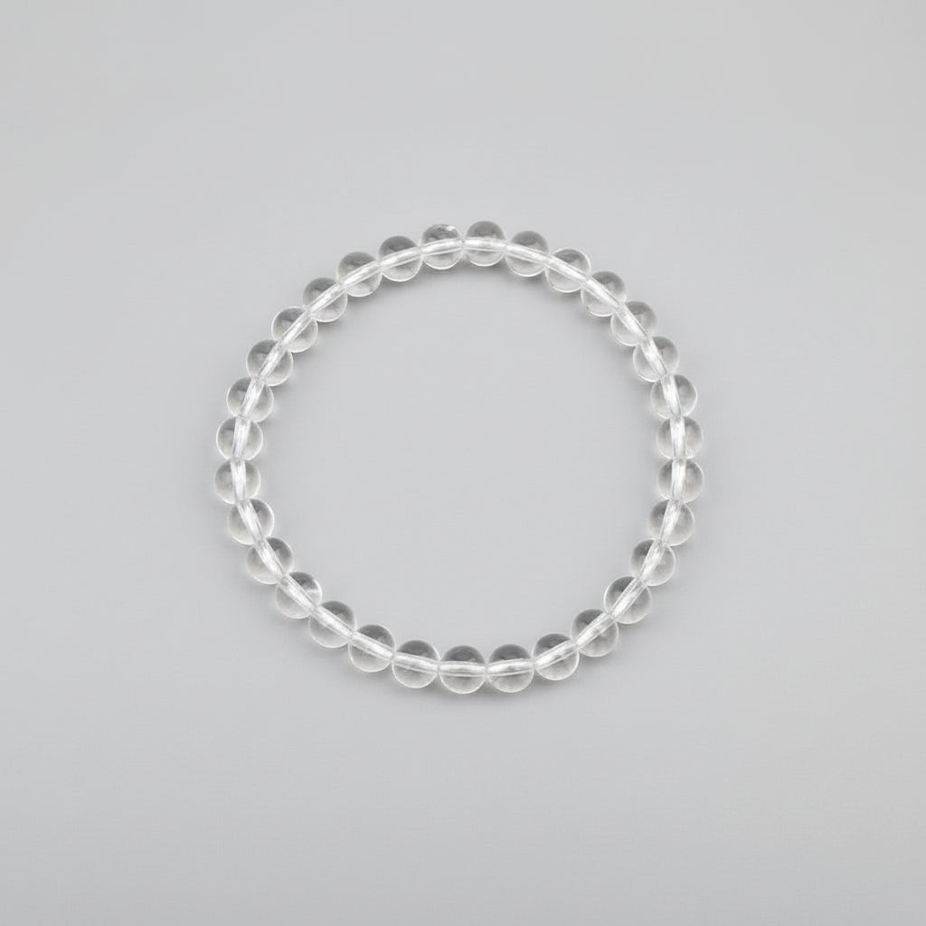 Round Sphatik Bracelet in Elastic-6 mm