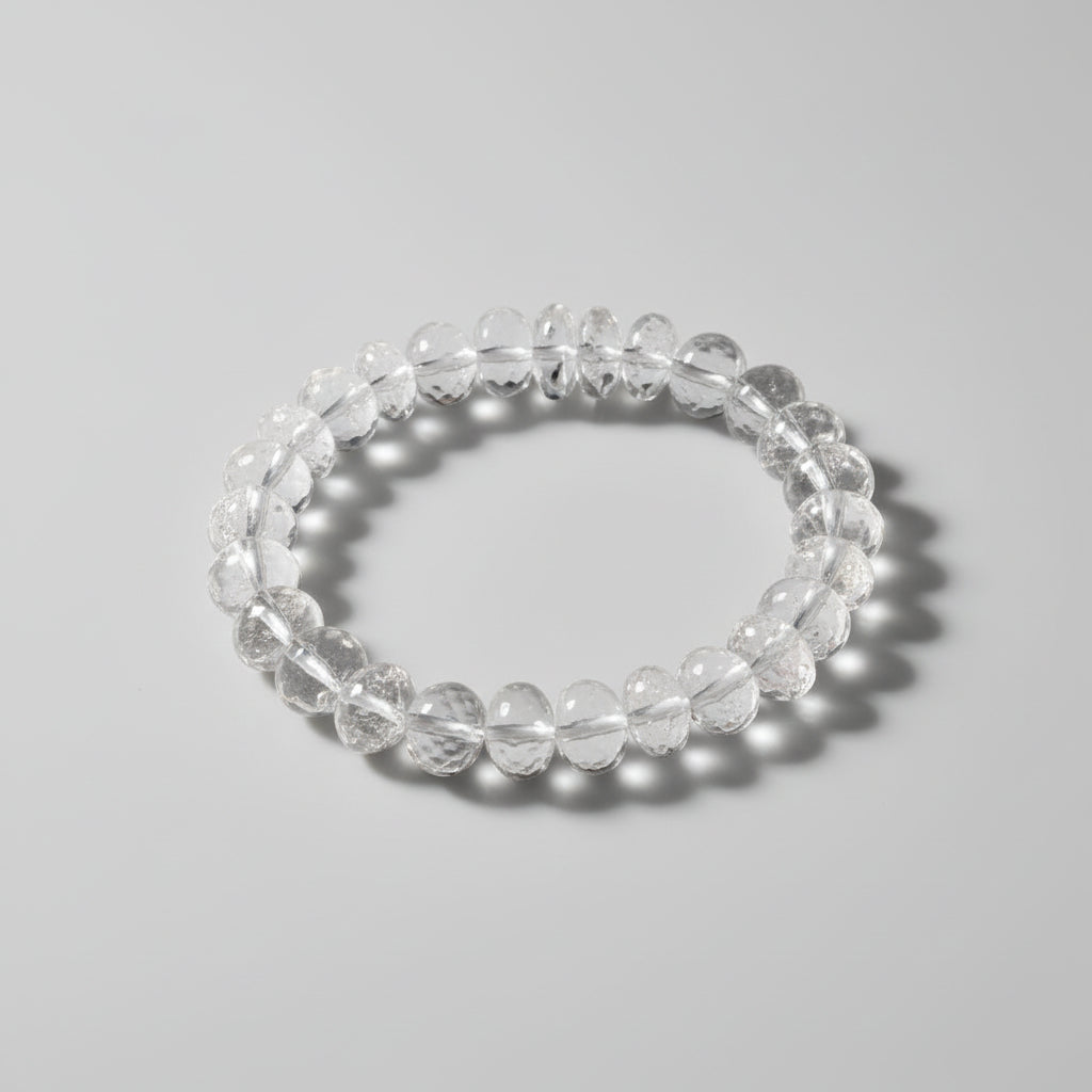 Button Shape Sphatik Bracelet in Elastic