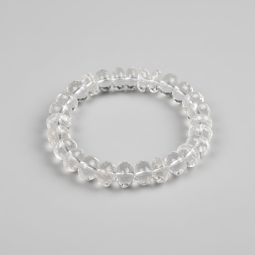 Button Shape Sphatik Bracelet in Elastic