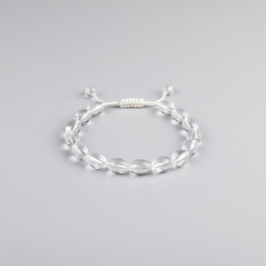 Lingam Shaped Sphatik Bracelet With Adjustable Thread