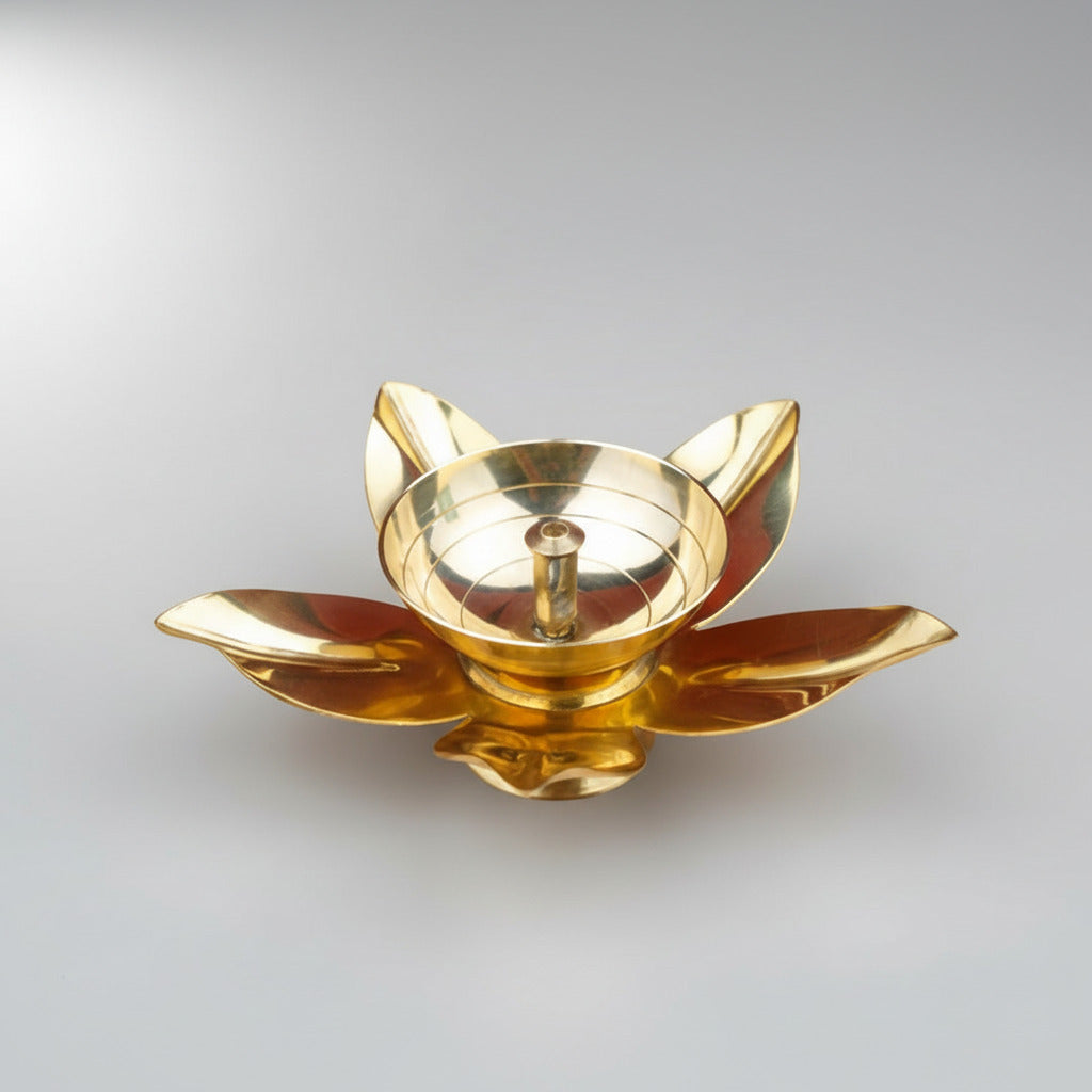 Brass Flower Diya with 5 Petal
