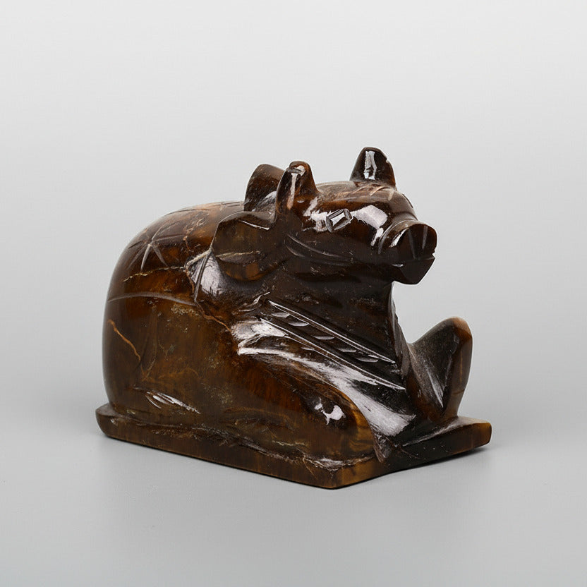 Nandi In Tiger Eye - 170 gms